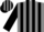 Silk - grey, Black 'MW' in Horseshoe, Black Stripes on Sleeves