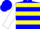 Silk - BLUE, Yellow 'CRF', Yellow Hoops on White Sleeves