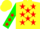 Silk - Yellow, Red Stars, Green Sleeves, Red Stars on Yellow Cap