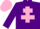 Silk - PURPLE, PINK Cross of Lorraine and cap