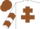 Silk - White, Brown Cross of Lorraine, White and Brown chevrons on sleeves, Brown cap