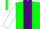 Silk - Green, white 'J', purple stripe on white sleeves