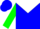 Silk - BLUE, White Yoke, Green Sea Horse, Blue Band on Green sleeves