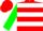 Silk - Red, White Hoops, Green Bars on Sleeves