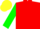 Silk - Yelllow, Red Triangle, Red spots on Green Sleeves, Yellow Cap