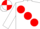 Silk - WHITE, Red large spots, White sleeves & Red armlet, White cap & Red quartered
