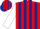 Silk - Red and Dark Blue Stripes, White Sleeves, Red