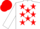 Silk - White, Red Stars, Red Band on Sleeves, Red Cap
