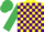 Silk - Yellow, Purple Blocks, Emerald Green Sleeves, Emerald Green Cap