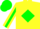 Silk - Yellow, Yellow C on Green Diamond, Green Diamond Stripe on Sleeves, Green Cap