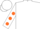 Silk - White, orange 'M', orange spots on sleeves, white cap