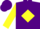 Silk - Purple, purple 'DRS' on yellow diamond belt, yellow bars on sleeves, purp