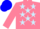 Silk - Salmon Pink, Light Blue Stars, Blue Cap