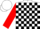 Silk - White, Black Blocks, White Seam on Red Sleeves, White Cap