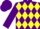 Silk - Purple, yellow diamonds, purple cap