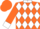 Silk - Orange with White Diamonds on back, White collar & cuffs