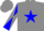 Silk - grey, Blue Star, Blue and grey Diagonal Quartered Sl