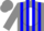 Silk - grey, blue stripes in white disc, grey cap