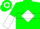 Silk - Green, White Diamond Hoop, Green and White Halved Sleeves