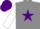 Silk - Grey, Purple star, White sleeves, Purple cap