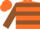 Silk - Orange, brown hoops, brown bars on sleeves, orange