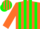 Silk - Orange, Green Stripes, Orange Sleeves