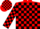 Silk - RED, black blocks, red and