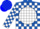 Silk - Royal Blue, Blue 'R' on White disc, White Blocks