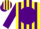 Silk - Yellow, yellow 'KR' on purple disc, purple stripes on sleeves, ye