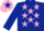 Silk - DARK BLUE, pink stars, pink armlet, pink cap, dark blue star