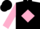 Silk - Black, Pink 'H' in Diamond Frame, Pink Bars on sleeves