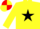 Silk - YELLOW, black star, red & yellow quartered cap