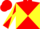 Silk - Red and yellow diabolo, red and yellow diagonally quartere