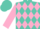 Silk - Turquoise, Pink Diamonds on back and sleeves