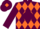 Silk - Maroon and Orange with diamonds on back and maroon diamond on front