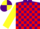 Silk - PURPLE, Red check, Yellow sleeves, Red cap & Yellow quartered