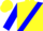 Silk - Yellow, blue sash, yellow bars on blue sleeves, yellow cap
