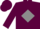 Silk - MAROON, maroon 'P' on grey diamond, grey bars on s