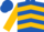 Silk - Royal blue, gold inverted chevrons, royal blue band on gold sleeves