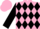 Silk - Pink, Black Diamonds, Pink Bars on Black Sleeves