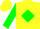 Silk - Yellow, Green Diamond Hoop, Green Diamond Hoop on Sleeves, Yellow Cap,
