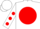 Silk - WHITE, white 'RF' on red disc, red spots on sleeves, white cap