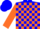 Silk - BLUE, orange blocks, orange bars on sleeves, blue cap