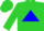 Silk - LIME GREEN, blue triangle, lime green cap