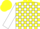 Silk - YELLOW, white blocks, white bars on sleeves, yellow cap