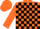 Silk - Orange and black quarters, black blocks on orange sleeves, orange cap