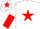 Silk - WHITE, red star, halved sleeves, red star on cap