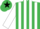 Silk - EMERALD GREEN & WHITE STRIPES, white sleeves, emerald green cap, black star