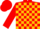 Silk - RED, gold blocks, red 'REDFISH RACING' on white oval, red cap