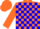 Silk - Orange and blue blocks, orange cap